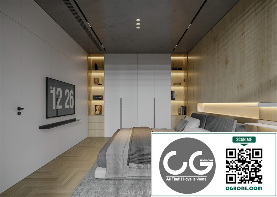 Download Free 3D Bedroom Interior Model by Ta Duyen Free Download