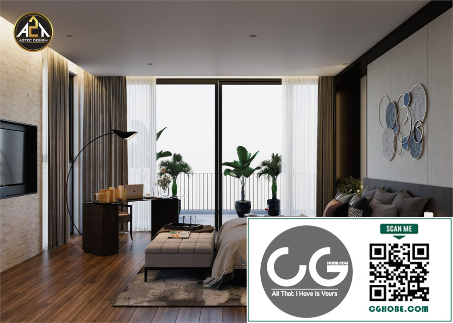 Download Free 3D Bedroom Interior Model by Uyen XuXu Free Download