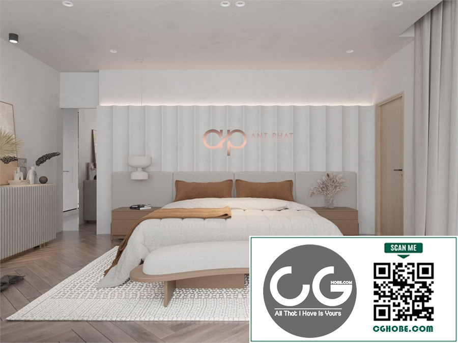 Download Free 3D Master Bedroom Interior Model by Bui Khong Bay Free Download