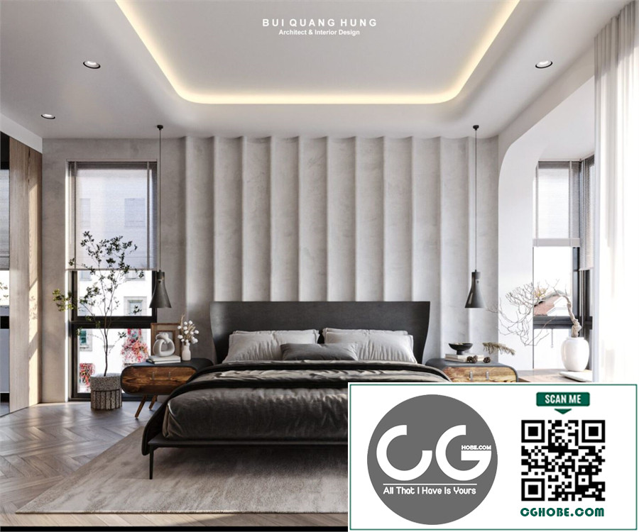 Download Free 3D Master Bedroom Interior Model by Bui Quang Hong Free Download