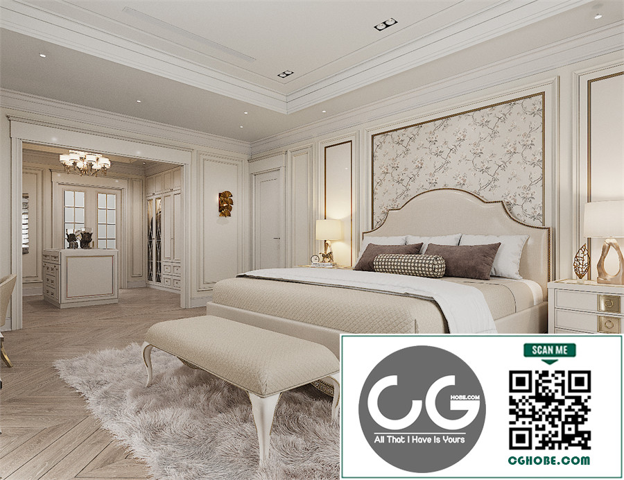Download Free 3D Master Bedroom Interior Model by Cao Van Luan Free Download