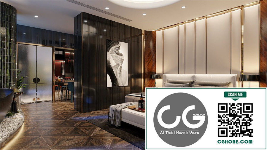 Download Free 3D Master Bedroom Interior Model by Gin Matsui Free Download