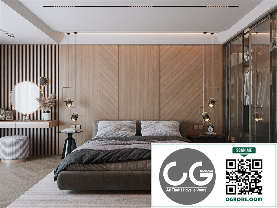 Download Free 3D Master Bedroom Interior Model by Kts Quoc Thien