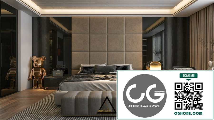 Download Free 3D Master Bedroom Interior Model by Nguyen Duc Thuan Free Download