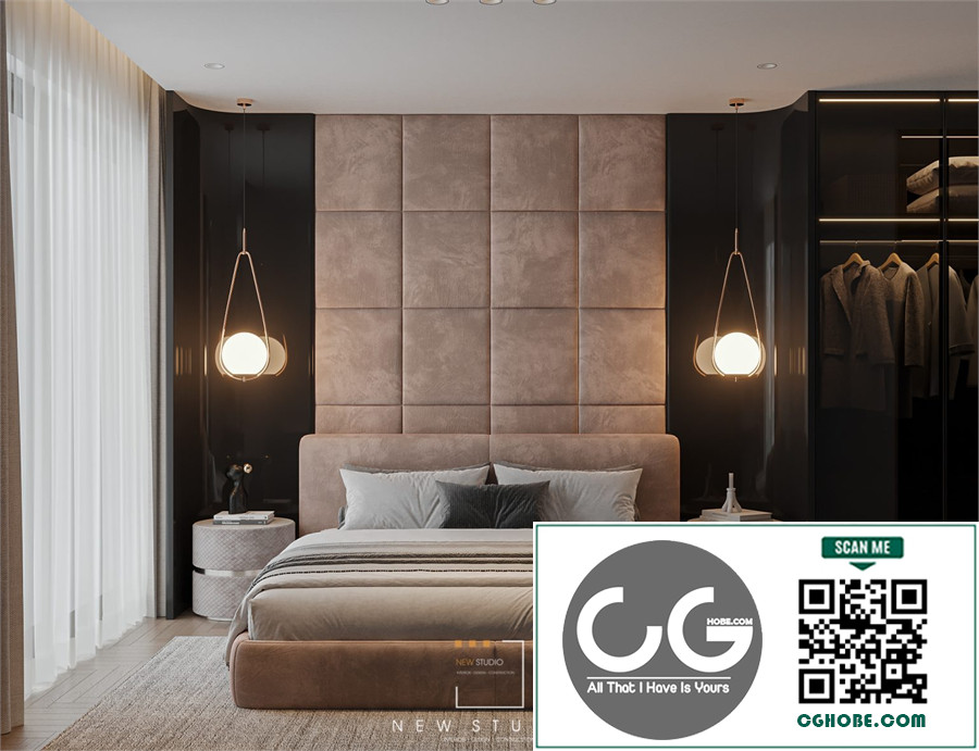 Download Free 3D Master Bedroom Interior Model by Nguyen Quang Hai Free Download