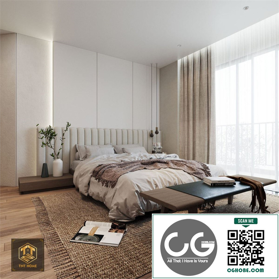 Download Free 3D Master Bedroom Interior Model by Nhung Bui Free Download