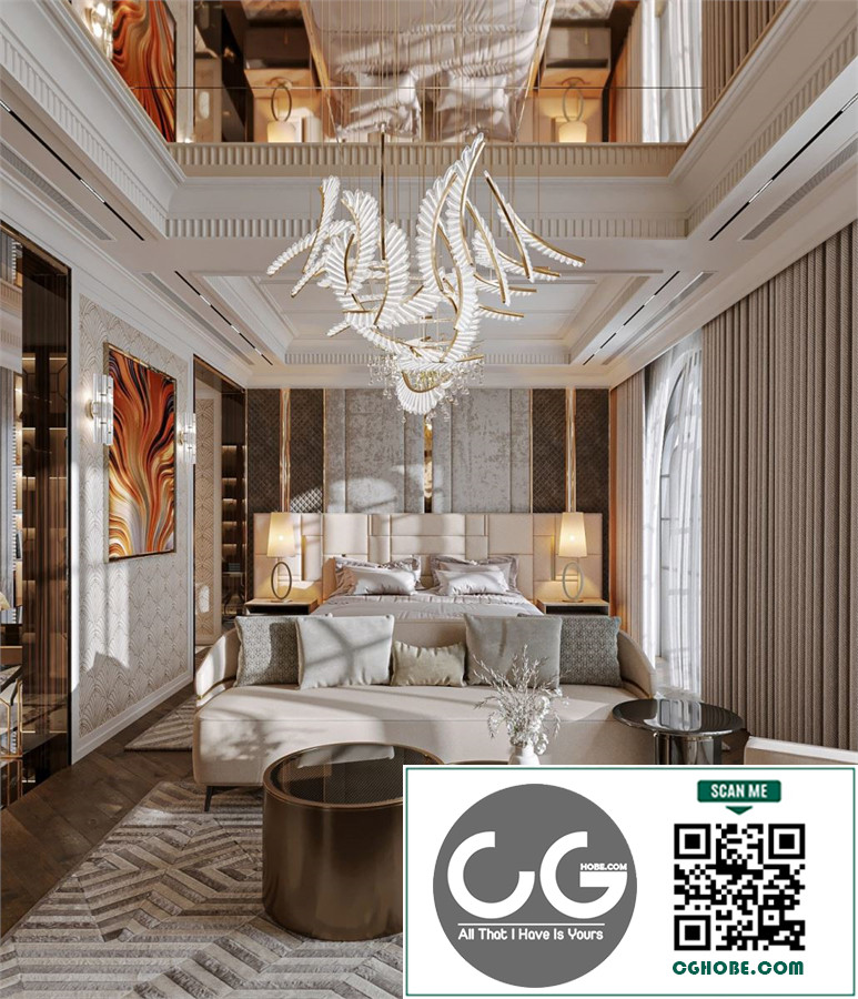 Download Free 3D Master Bedroom Interior Model by Tran Tien Viet Free Download