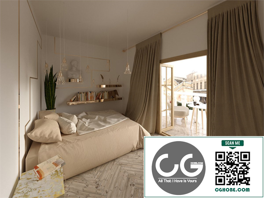 Download Free 3D Model Bedroom By Anastasiia Albert Free Download
