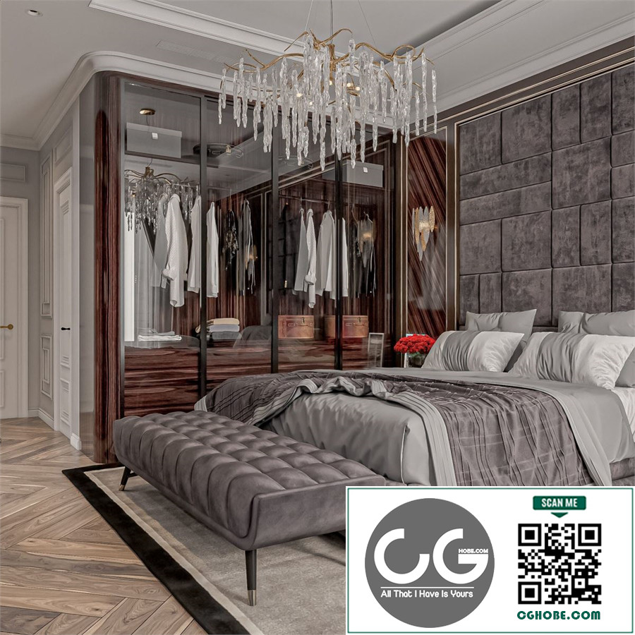 Download Free 3D Neoclassical Bedroom Interior Model By Luu Dao Tu Free Download Free Download