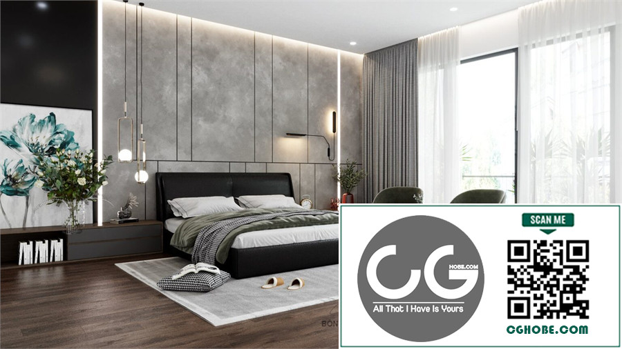 Free 3D BedRoom Interior Model Download by Ngo My Hoa Free Download