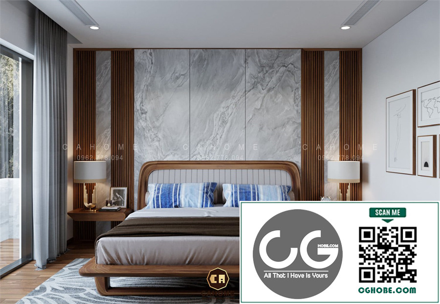Free 3D BedRoom Interior Model Download by Nguyen Van Chinh Free Download