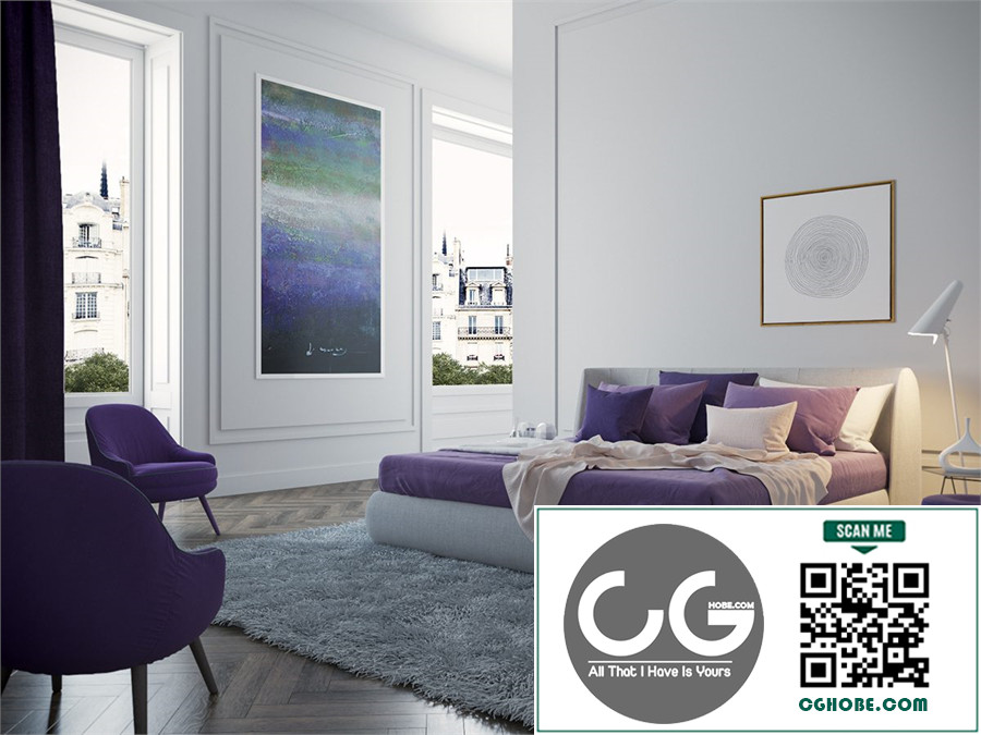 Free 3D scene Bedroom from Abdullah AboZaid Free Download