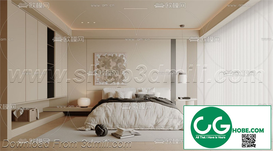 Modern Bedroom 03 3D Model Free Download