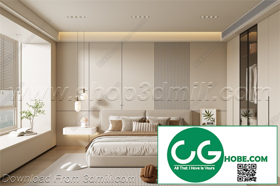 Modern Bedroom 100 3D Model Free Download