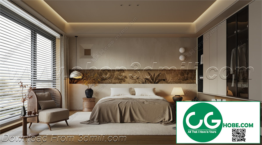 Modern Bedroom 101 3D Model Free Download