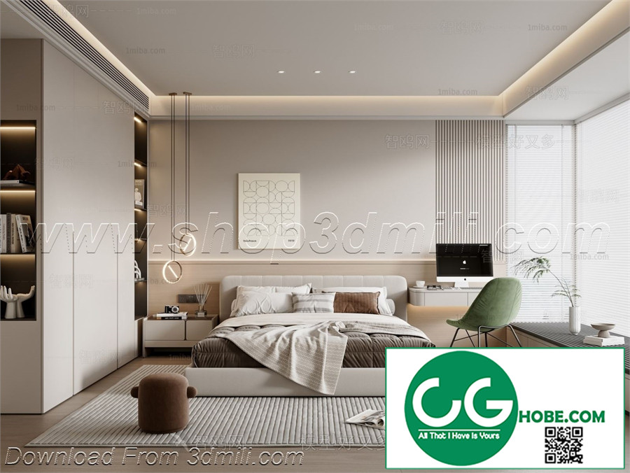 Modern Bedroom 103 3D Model Free Download