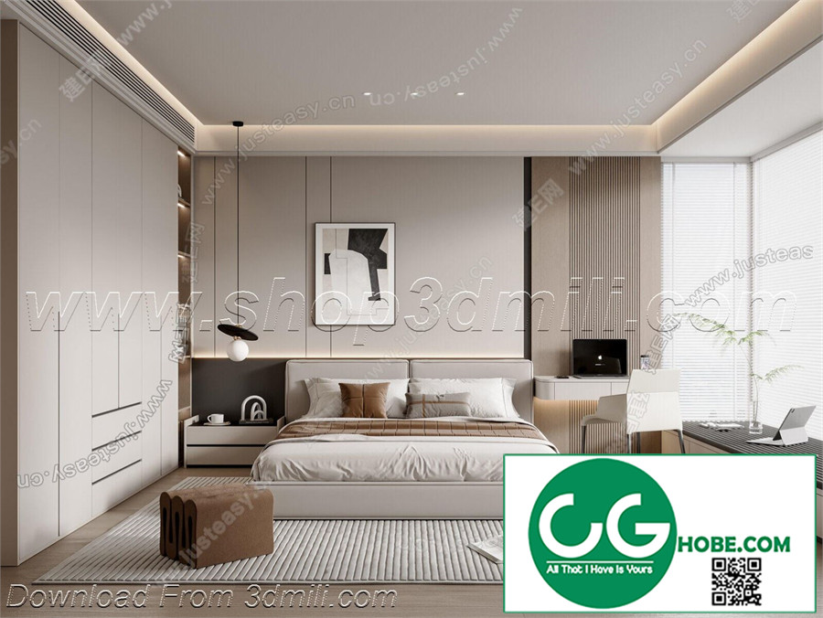 Modern Bedroom 105 3D Model Free Download