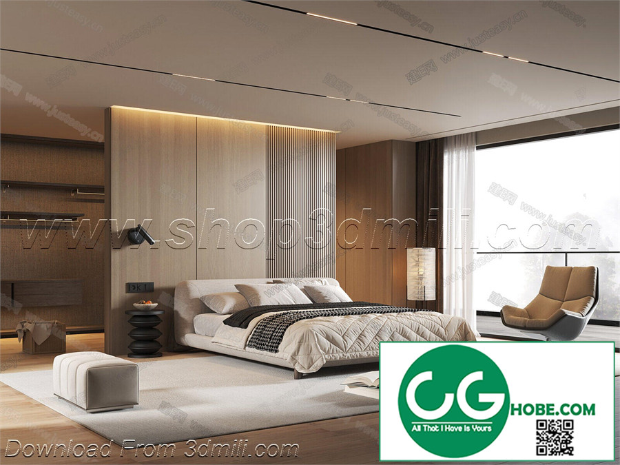 Modern Bedroom 109 3D Model Free Download