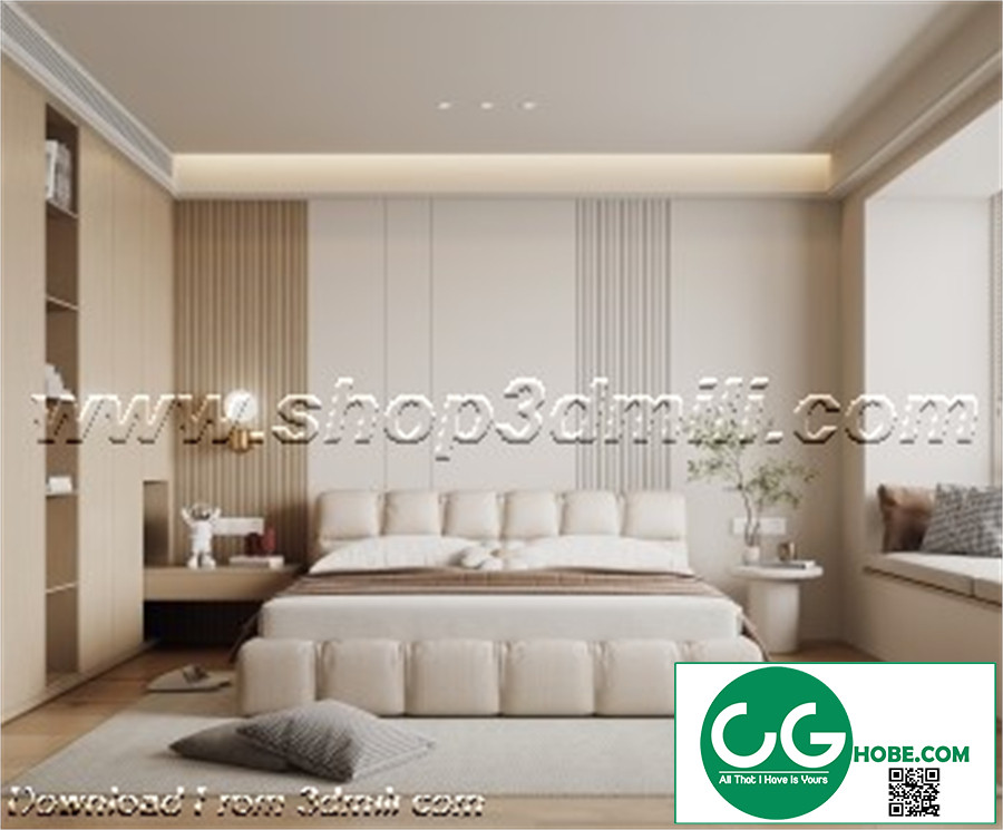 Modern Bedroom 11 3D Model Free Download