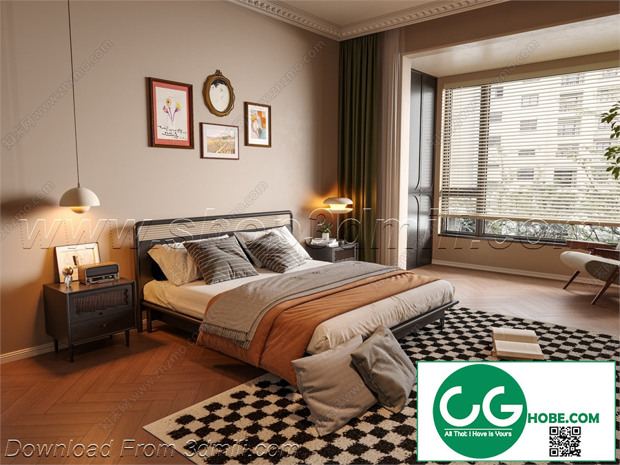 Modern Bedroom 110 3D Model Free Download