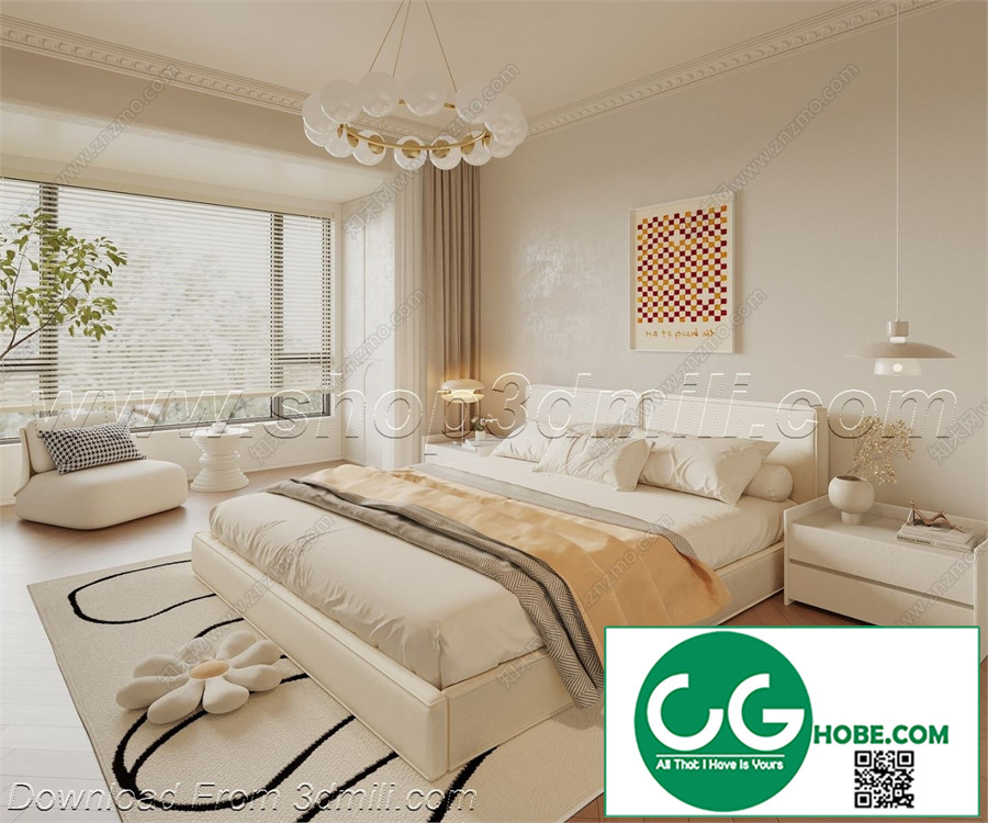 Modern Bedroom 112 3D Model Free Download