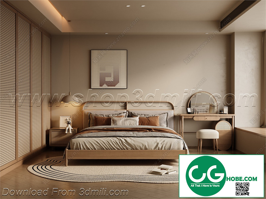 Modern Bedroom 116 3D Model Free Download
