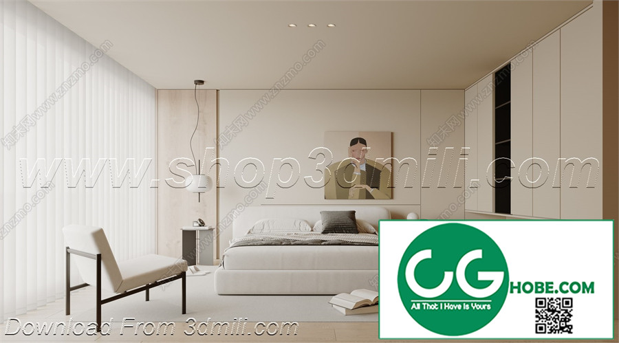 Modern Bedroom 117 3D Model Free Download