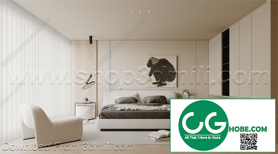 Modern Bedroom 118 3D Model Free Download