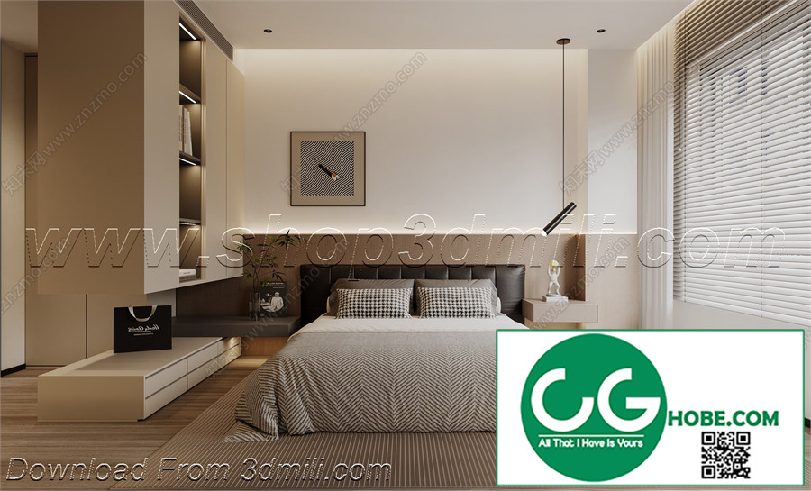 Modern Bedroom 119 3D Model Free Download