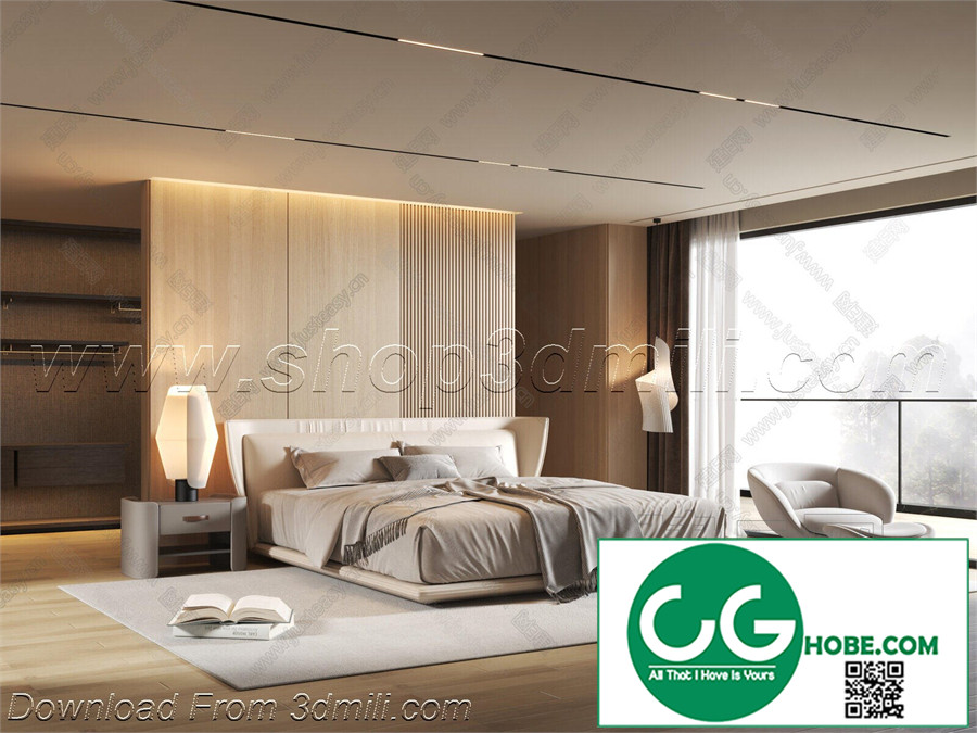 Modern Bedroom 123 3D Model Free Download