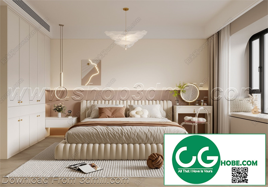 Modern Bedroom 130 3D Model Free Download