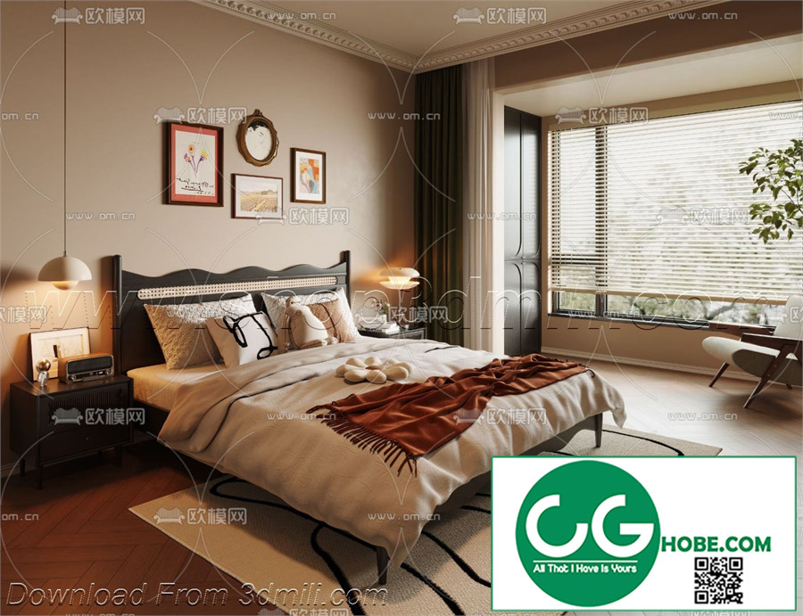 Modern Bedroom 131 3D Model Free Download