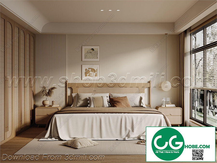 Modern Bedroom 132 3D Model Free Download