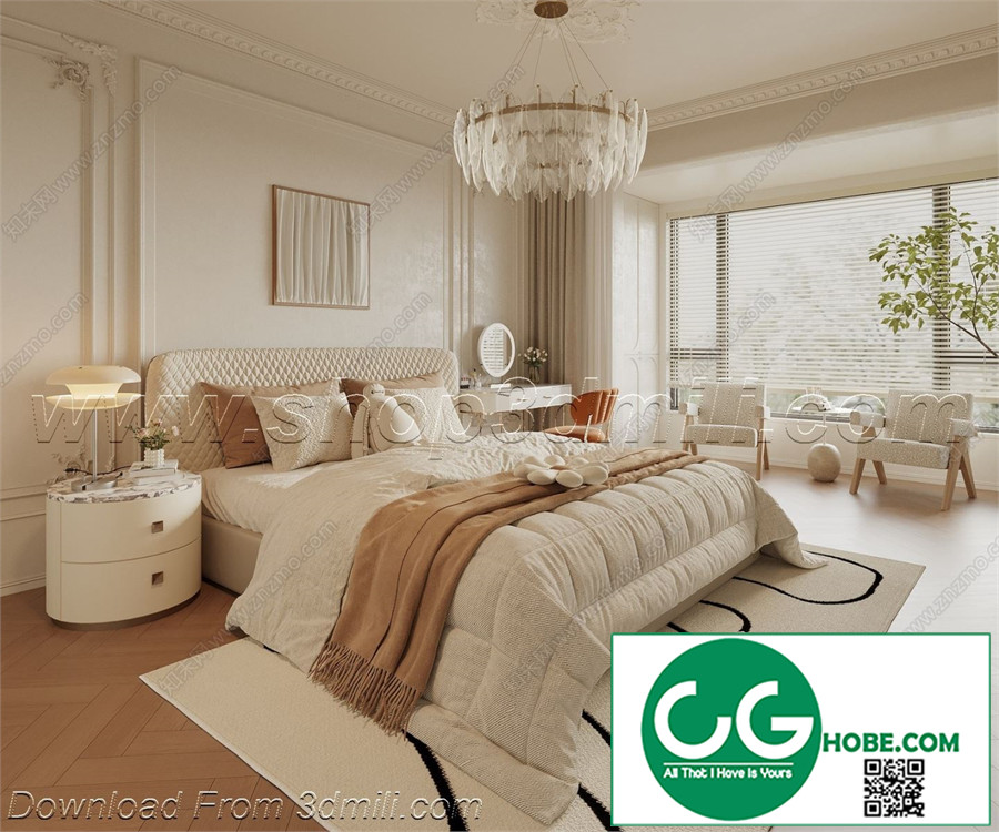 Modern Bedroom 134 3D Model Free Download