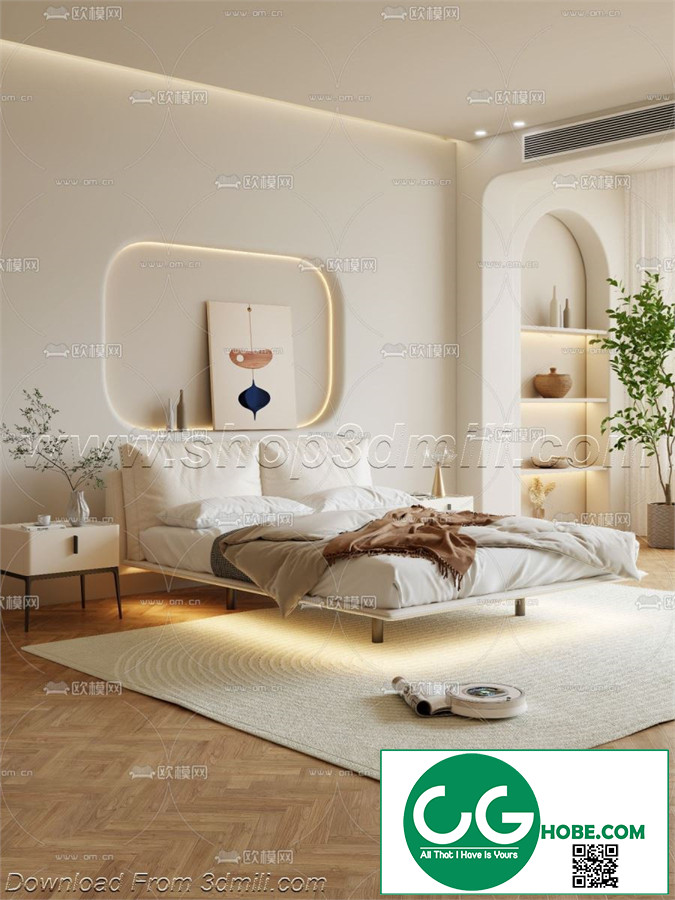 Modern Bedroom 14 3D Model Free Download