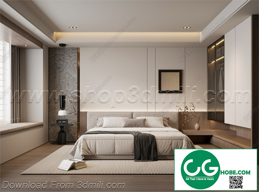 Modern Bedroom 140 3D Model Free Download