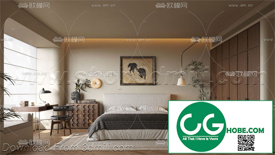 Modern Bedroom 143 3D Model Free Download