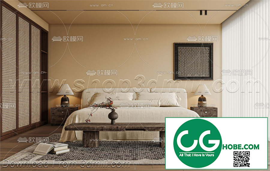 Modern Bedroom 144 3D Model Free Download