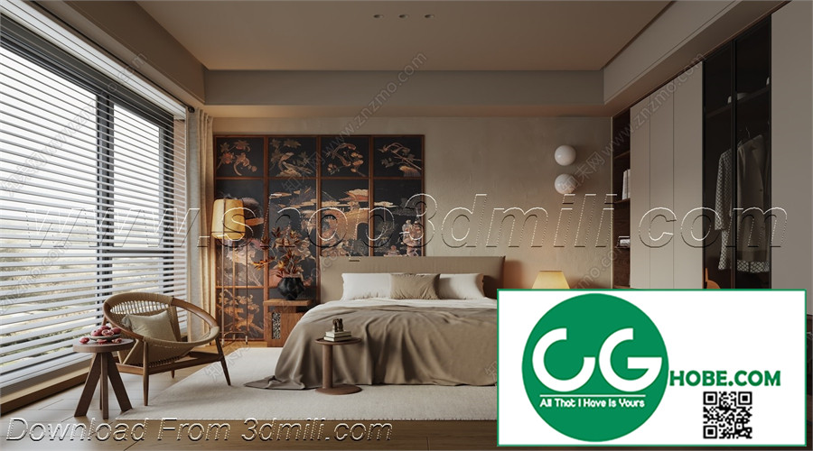 Modern Bedroom 147 3D Model Free Download
