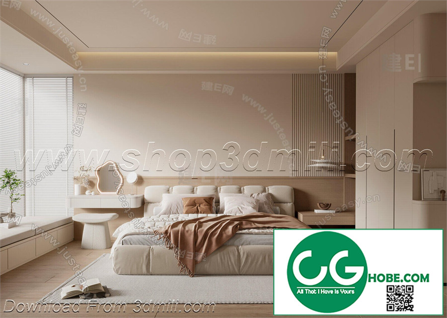 Modern Bedroom 154 3D Model Free Download