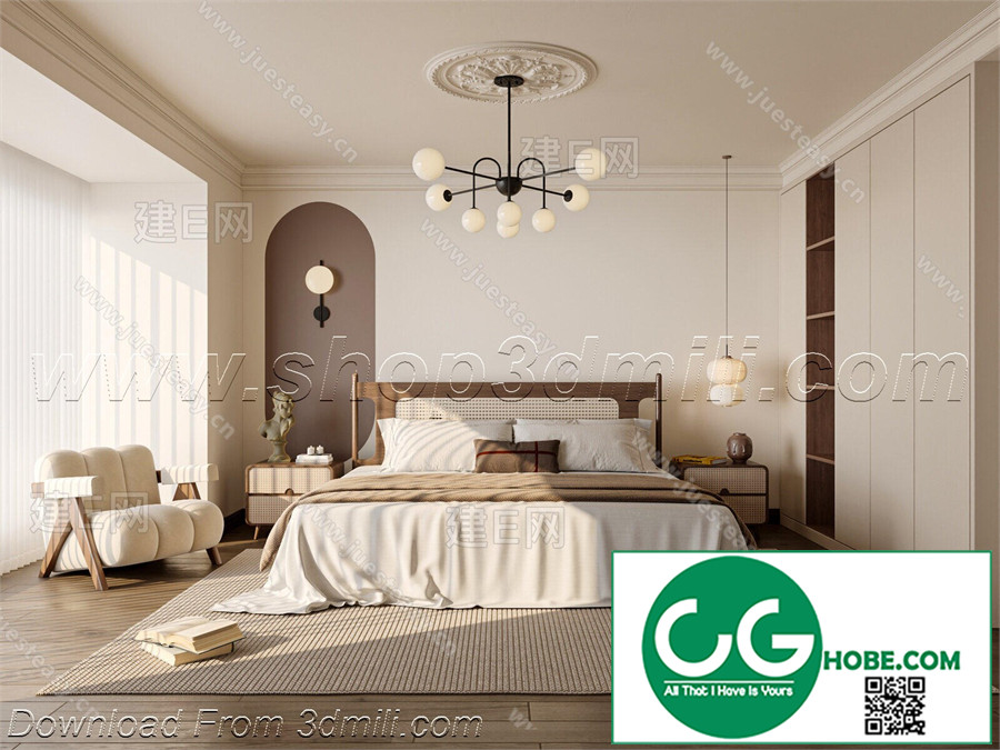 Modern Bedroom 157 3D Model Free Download