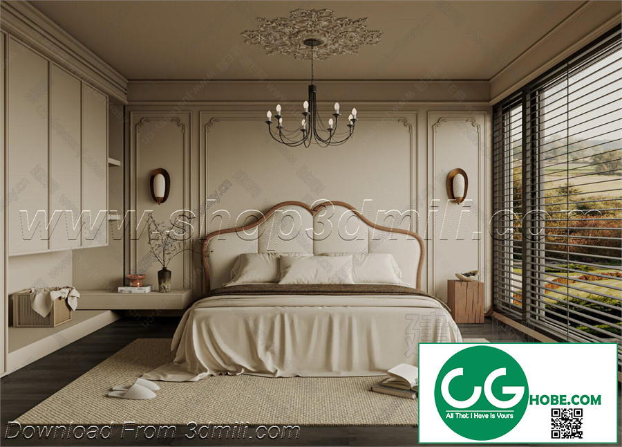 Modern Bedroom 161 3D Model Free Download