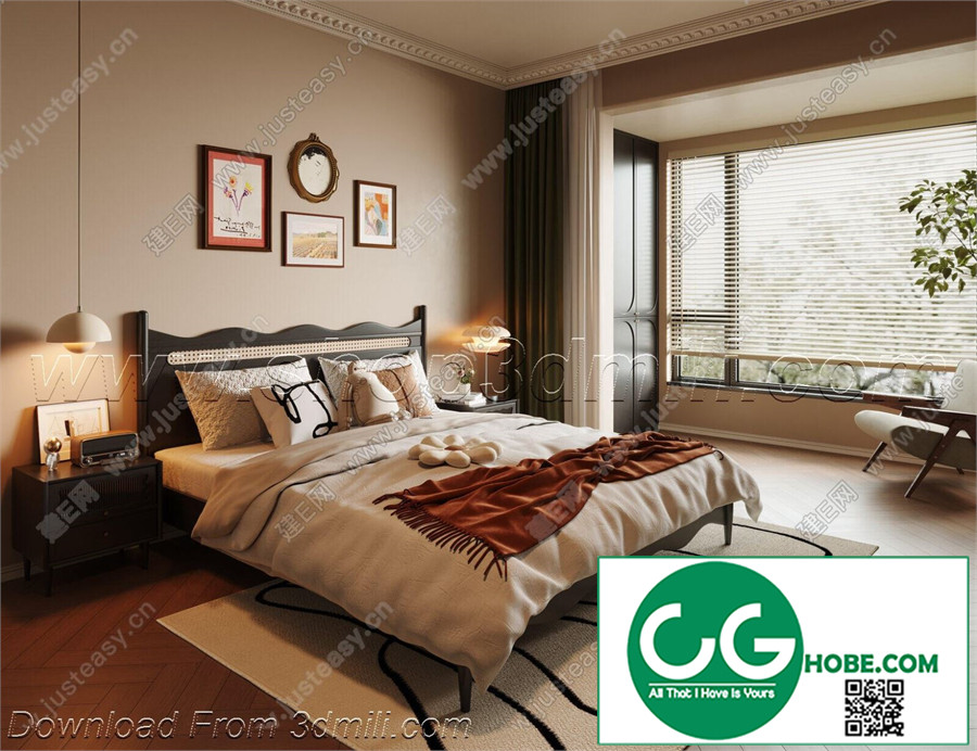 Modern Bedroom 162 3D Model Free Download