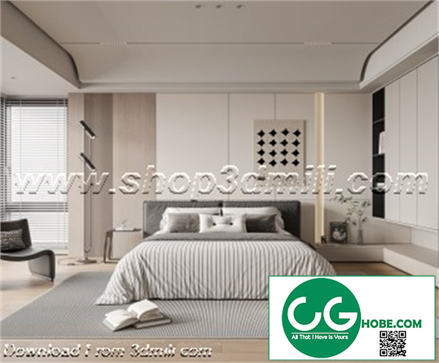Modern Bedroom 165 3D Model Free Download