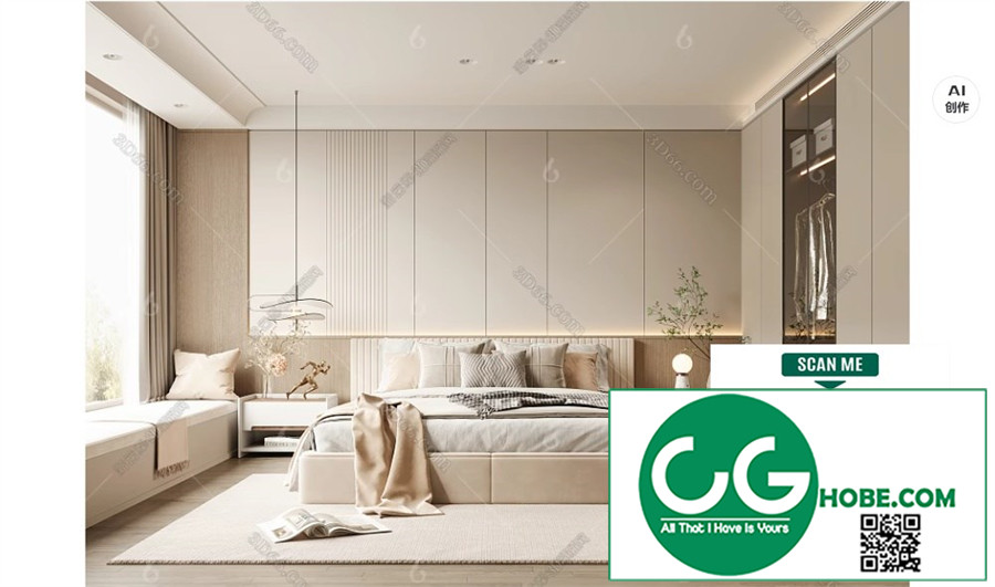 Modern Bedroom 169 3D Model Free Download