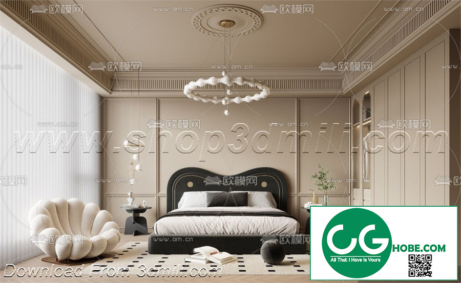 Modern Bedroom 17 3D Model Free Download