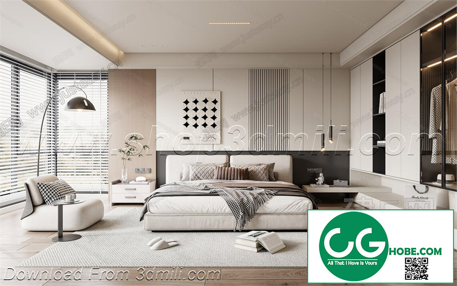Modern Bedroom 174 3D Model Free Download