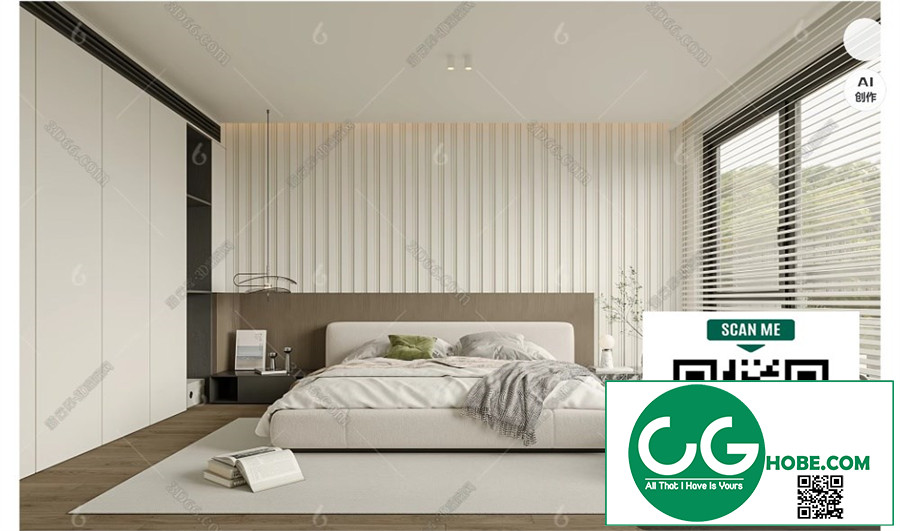 Modern Bedroom 176 3D Model Free Download