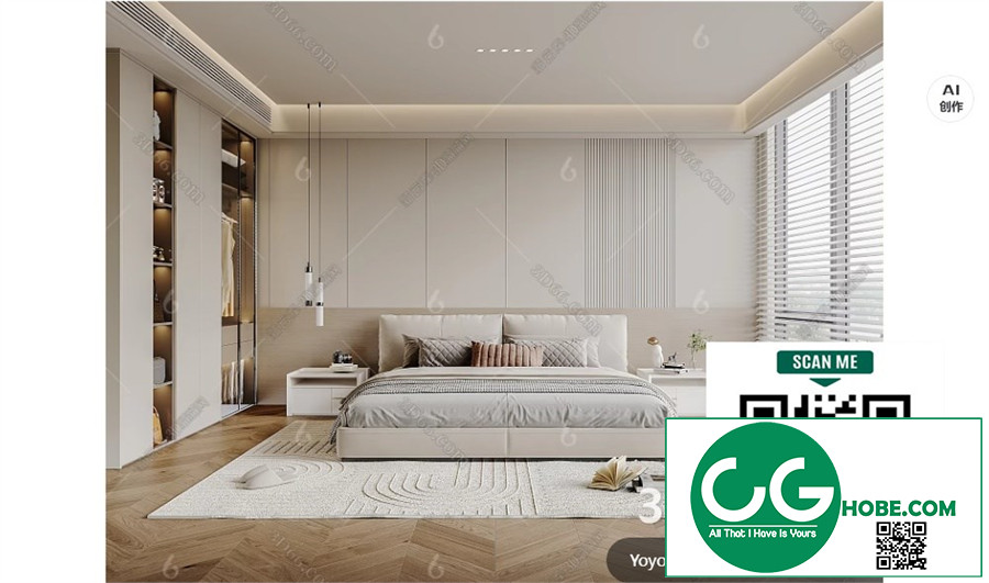 Modern Bedroom 177 3D Model Free Download