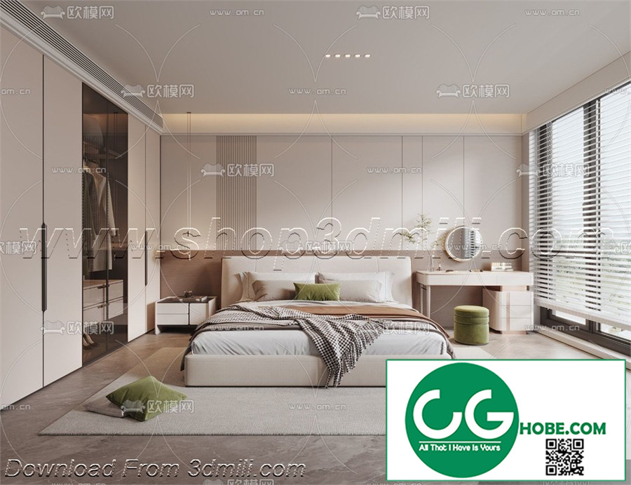 Modern Bedroom 183 3D Model Free Download
